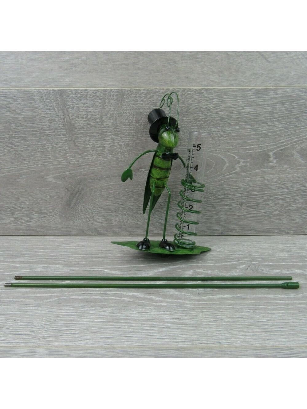 Yard Decor Garden Outdoor Grasshopper Rain Gauge - Picture 3 of 12